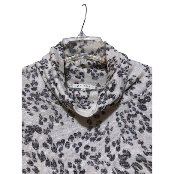 Z Supply Turtleneck Top L Oversized Tunic Dot Animal Print Playful Minimalist - Picture 3 of 8